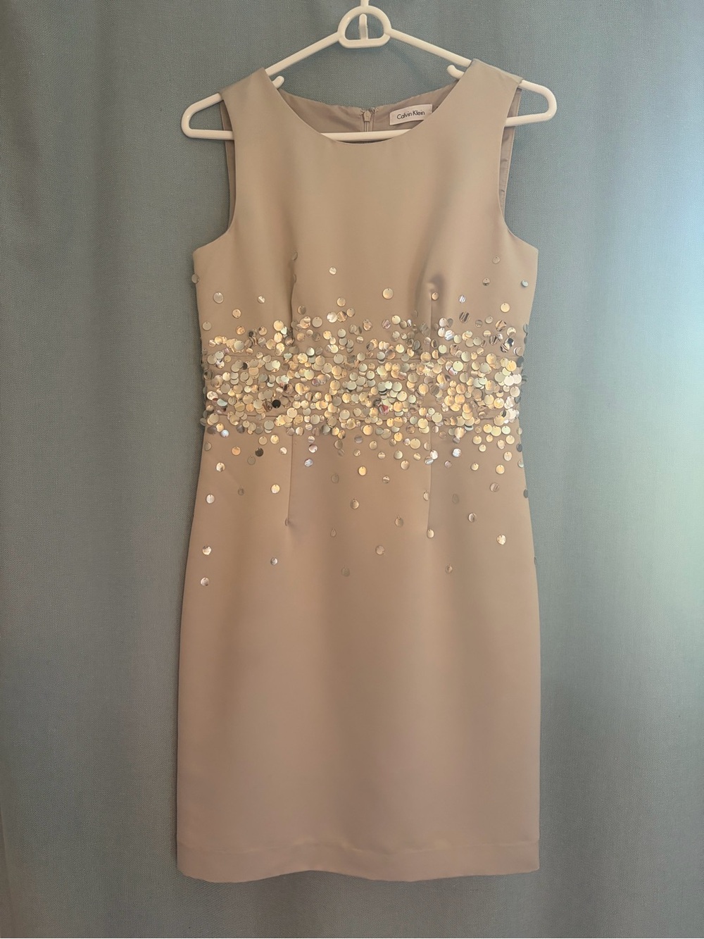 Calvin Klein Sequin Waist Sheath Dress